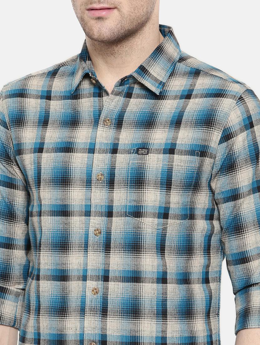 blue cotton casual shirt - 15731541 - Zoom Image - 5
