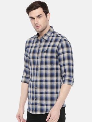 blue cotton casual shirt - 15731542 - Standard Image - 2