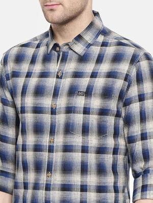 blue cotton casual shirt - 15731542 - Standard Image - 5