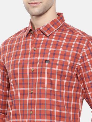 orange cotton casual shirt - 15731543 - Standard Image - 5