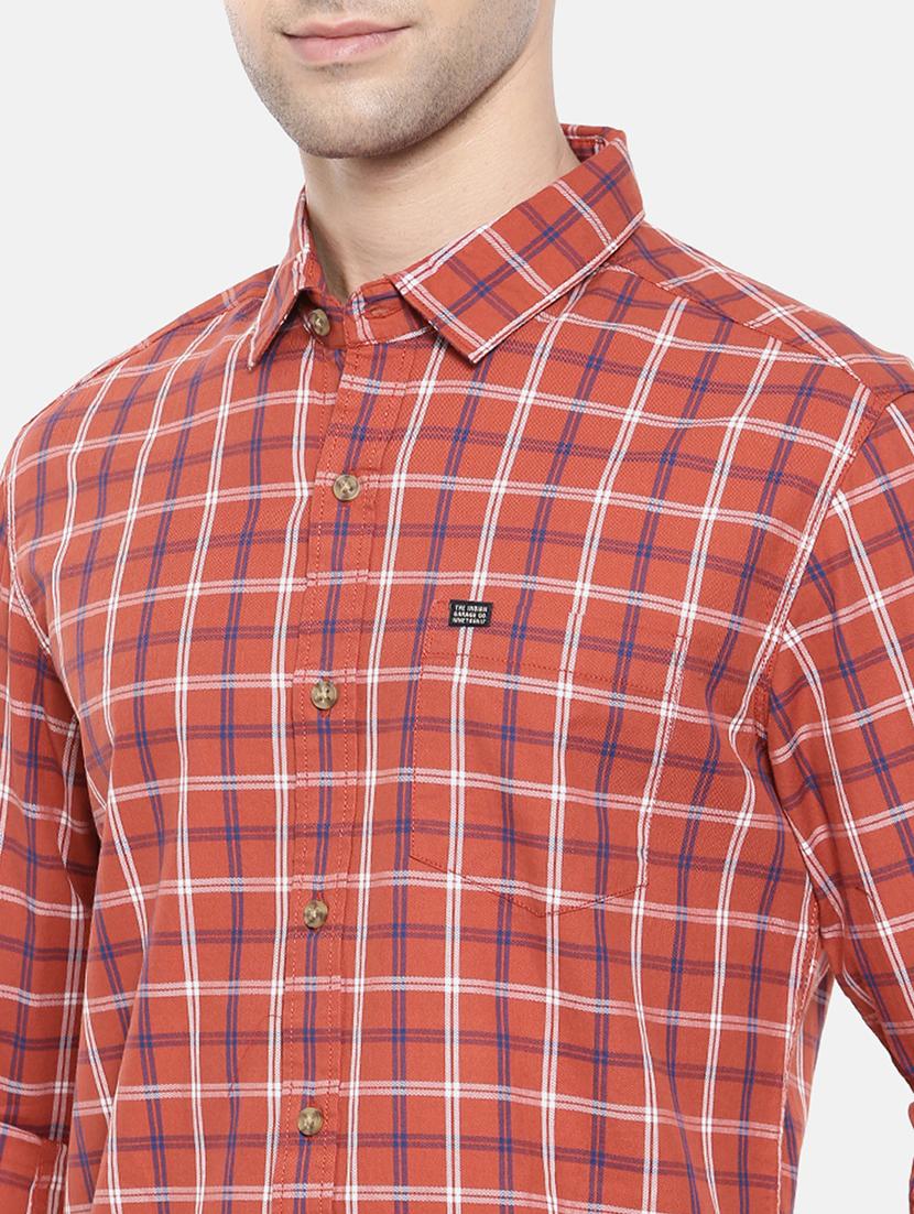 orange cotton casual shirt - 15731543 - Zoom Image - 5