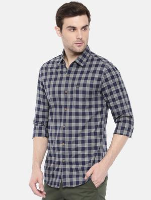 blue cotton casual shirt - 15731549 - Standard Image - 2