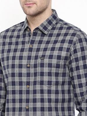 blue cotton casual shirt - 15731549 - Standard Image - 5