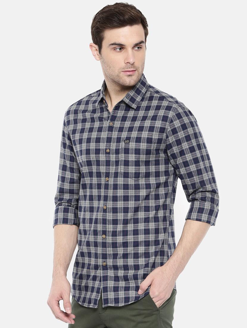 blue cotton casual shirt - 15731549 - Zoom Image - 2