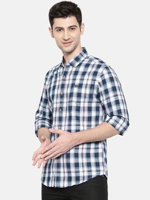blue cotton casual shirt - 15731550 - Standard Image - 2