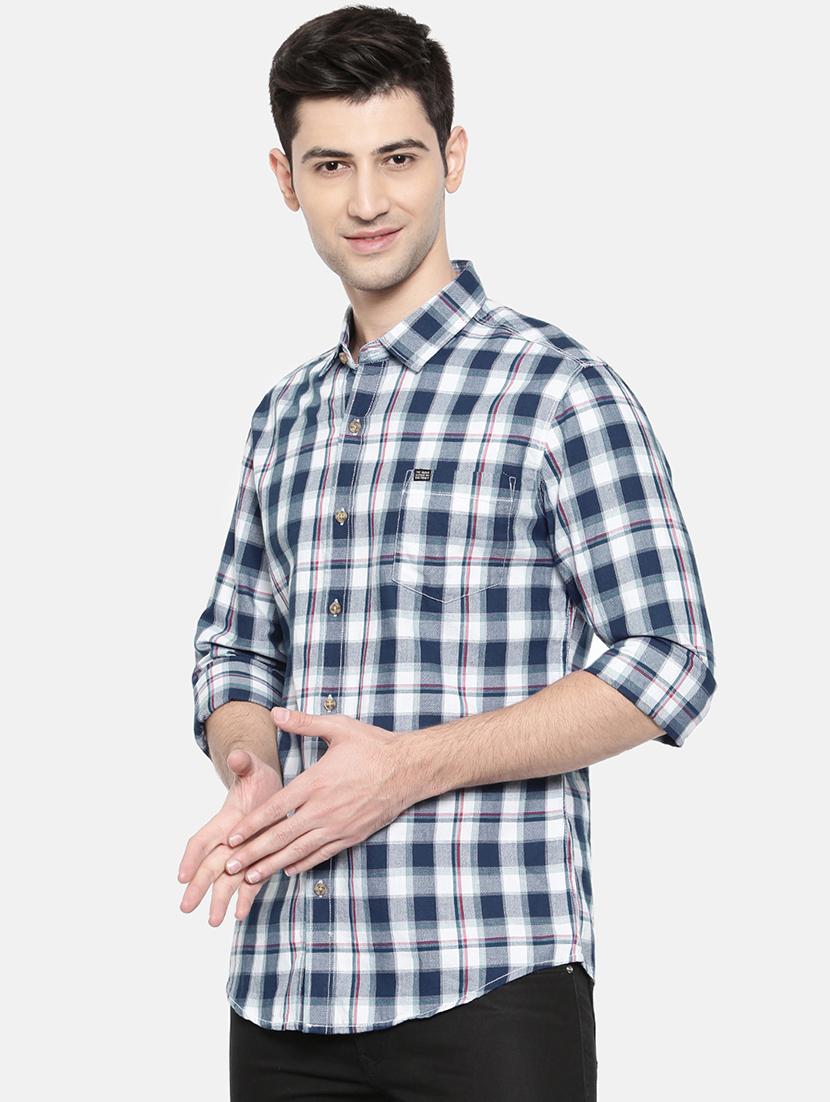 blue cotton casual shirt - 15731550 - Zoom Image - 2