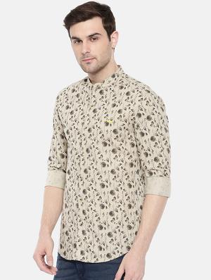 beige cotton casual shirt - 15731567 - Standard Image - 2