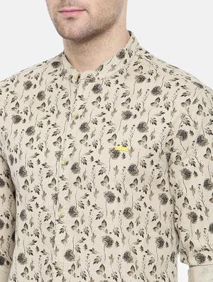 beige cotton casual shirt - 15731567 - Standard Image - 5