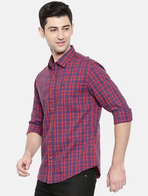 red cotton casual shirt - 15731576 - Standard Image - 2