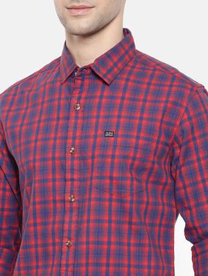 red cotton casual shirt - 15731576 - Standard Image - 5