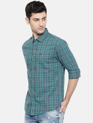 blue cotton casual shirt - 15731577 - Standard Image - 2