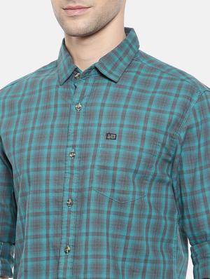 blue cotton casual shirt - 15731577 - Standard Image - 5