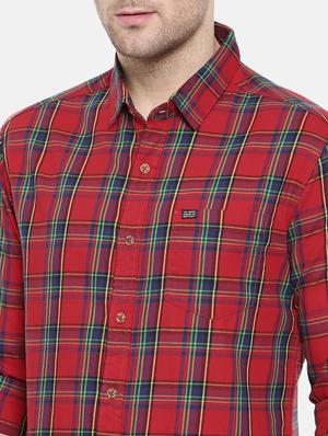 red cotton casual shirt - 15731580 - Standard Image - 5
