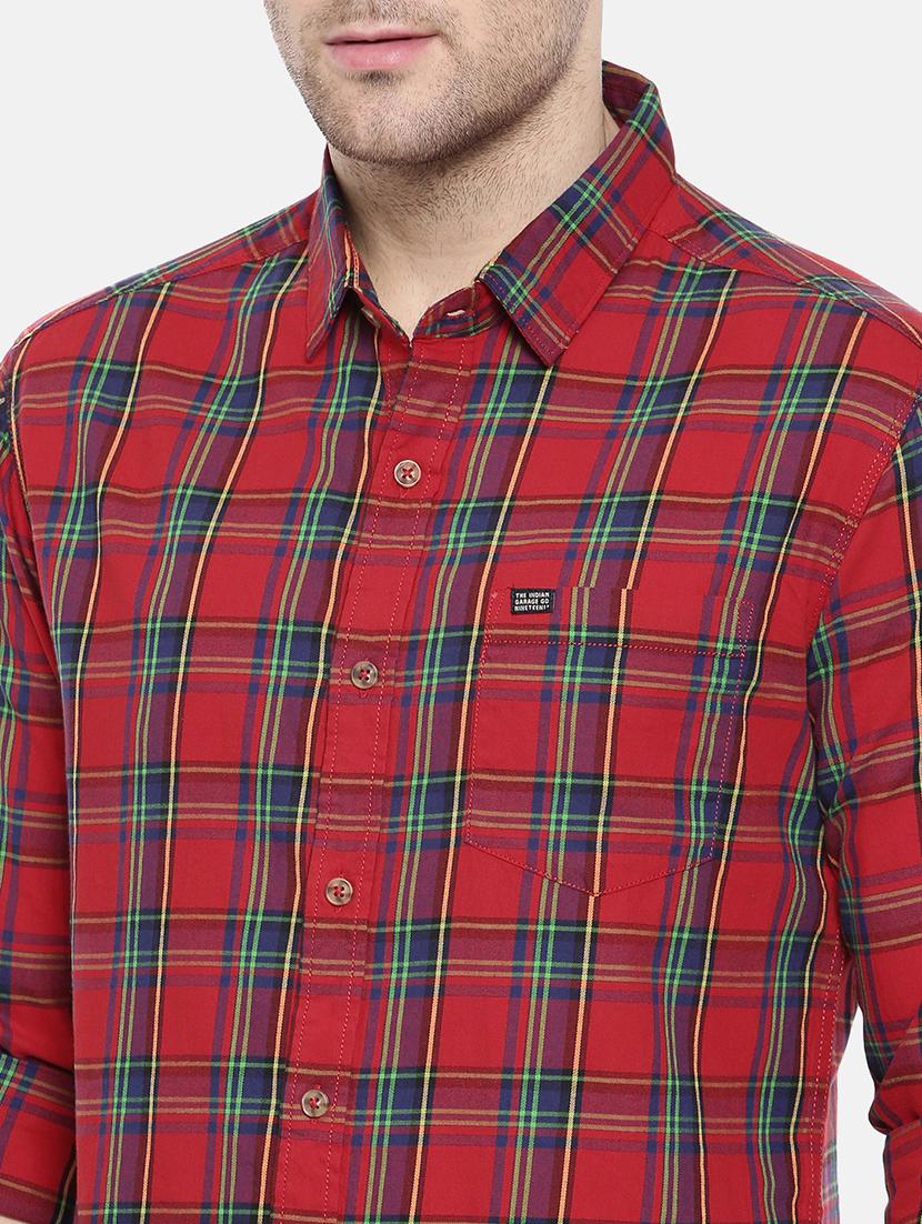 red cotton casual shirt - 15731580 - Zoom Image - 5