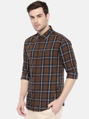 brown cotton casual shirt - 15731584 - Standard Image - 2