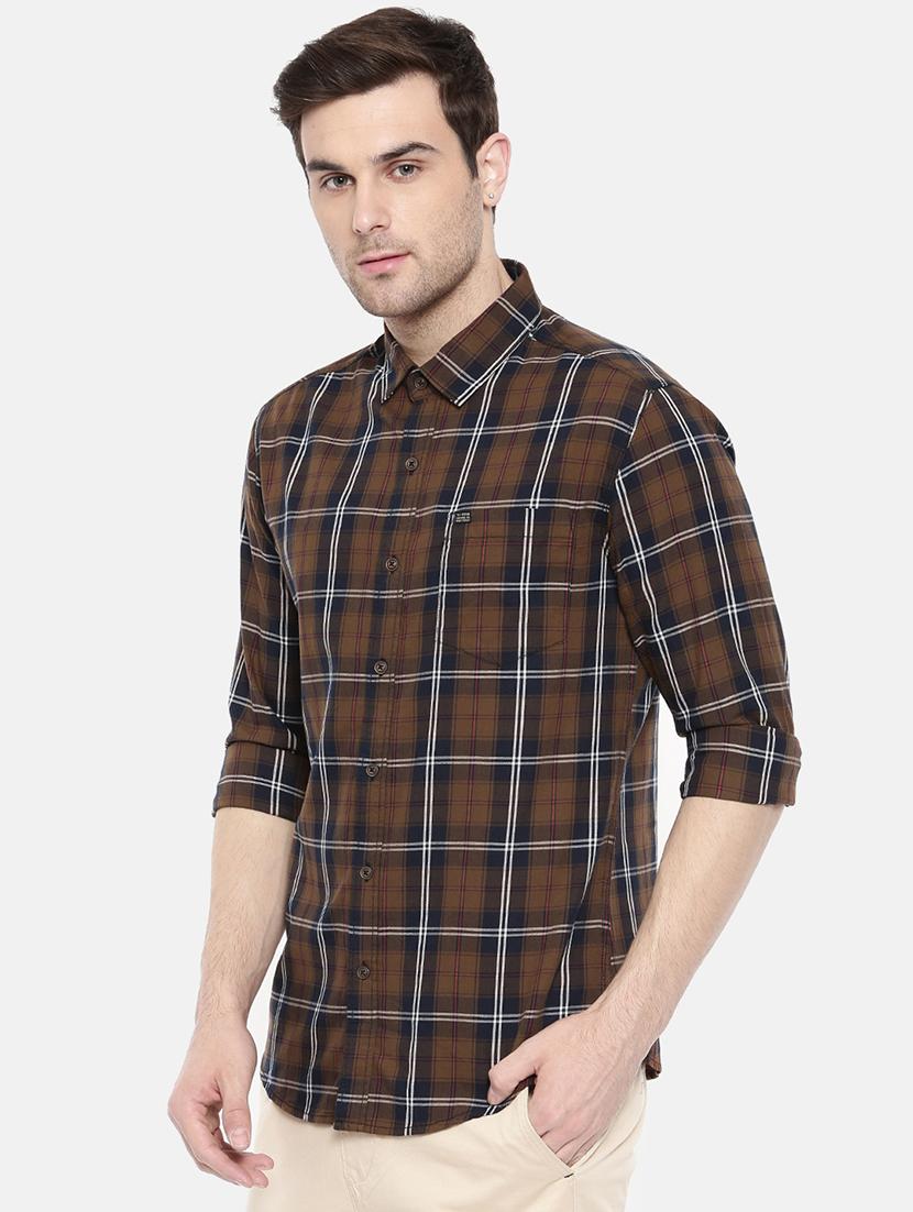 brown cotton casual shirt - 15731584 - Zoom Image - 2