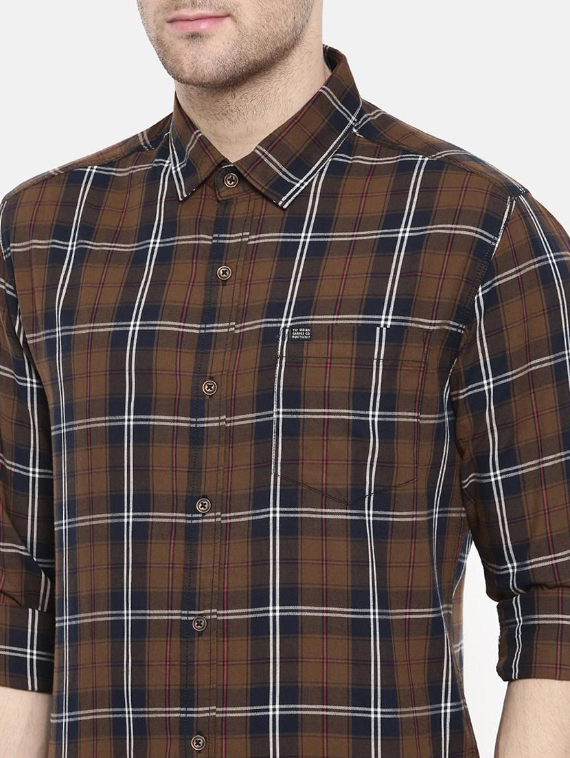 brown cotton casual shirt - 15731584 - Zoom Image - 5