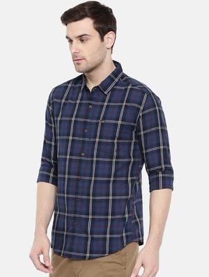blue cotton casual shirt - 15731585 - Standard Image - 2