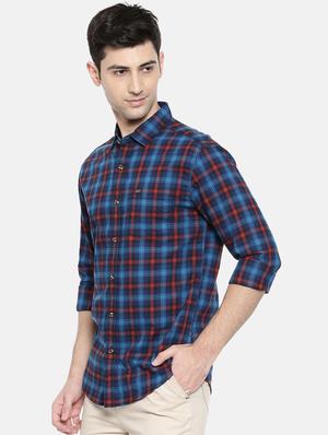 blue cotton casual shirt - 15731589 - Standard Image - 2