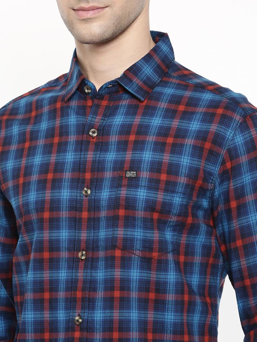 blue cotton casual shirt - 15731589 - Zoom Image - 5