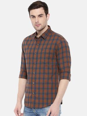 brown cotton casual shirt - 15731590 - Standard Image - 2