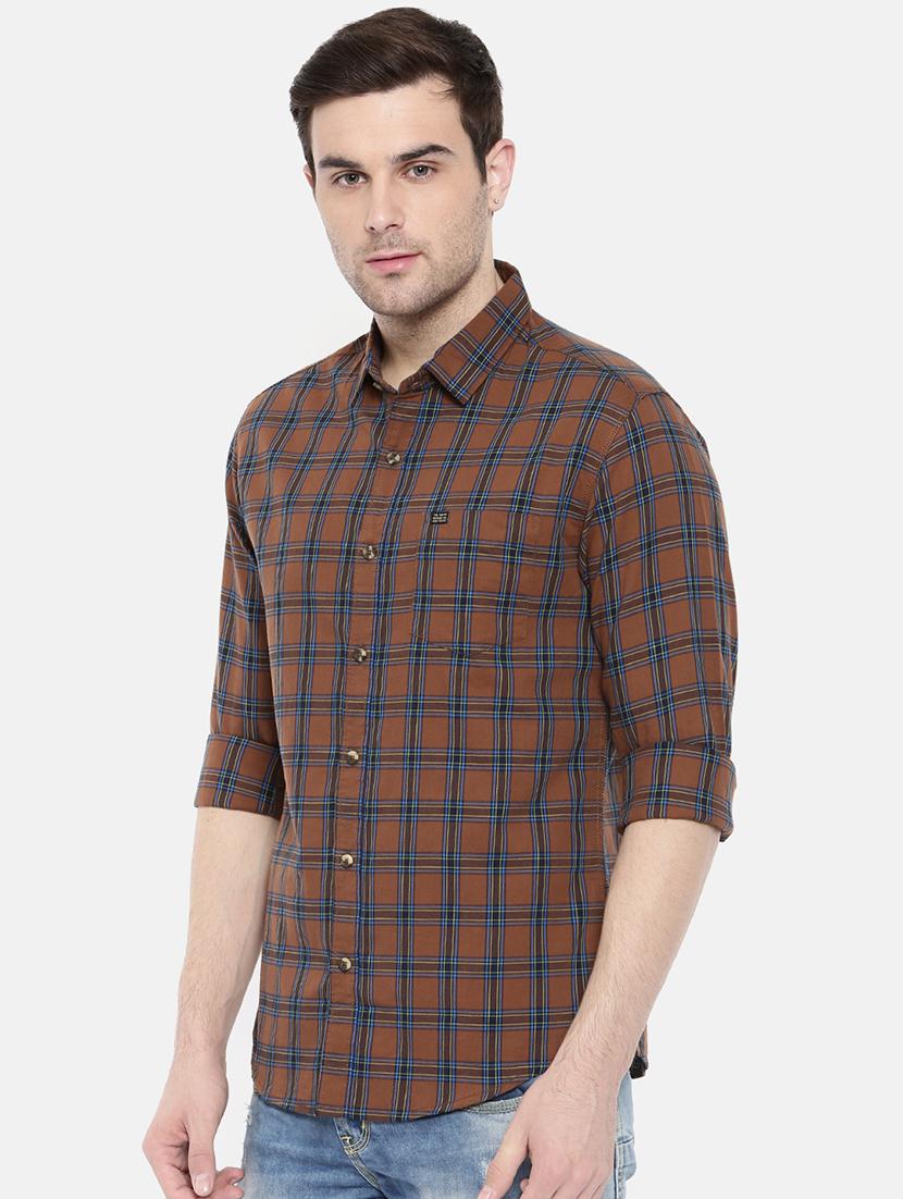 brown cotton casual shirt - 15731590 - Zoom Image - 2