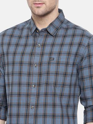 blue cotton casual shirt - 15731591 - Standard Image - 5