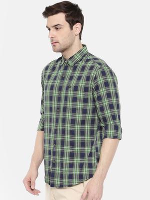 blue cotton casual shirt - 15731593 - Standard Image - 2