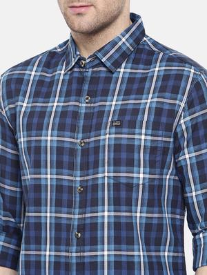 blue cotton casual shirt - 15731594 - Standard Image - 5