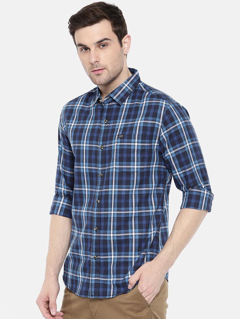 blue cotton casual shirt - 15731594 - Zoom Image - 2