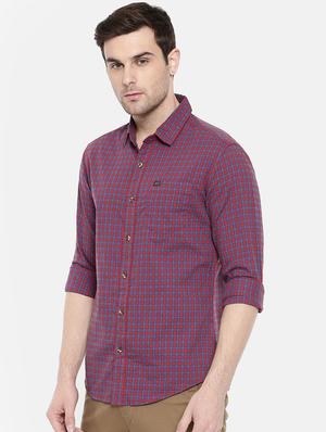 red cotton casual shirt - 15731596 - Standard Image - 2