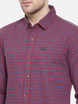 red cotton casual shirt - 15731596 - Standard Image - 5