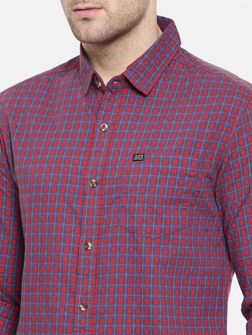 red cotton casual shirt - 15731596 - Zoom Image - 5