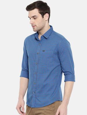blue cotton casual shirt - 15731597 - Standard Image - 2