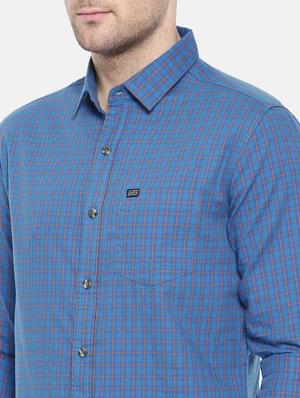 blue cotton casual shirt - 15731597 - Standard Image - 5