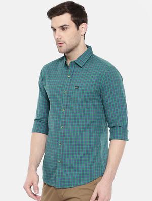 green cotton casual shirt - 15731598 - Standard Image - 2