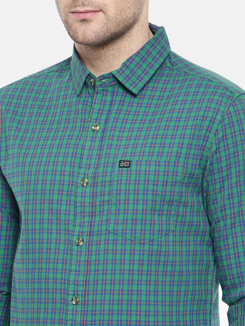 green cotton casual shirt - 15731598 - Zoom Image - 5