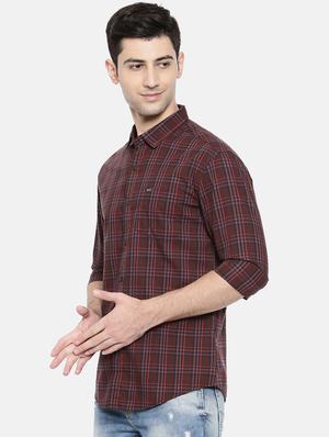 brown cotton casual shirt - 15731599 - Standard Image - 2