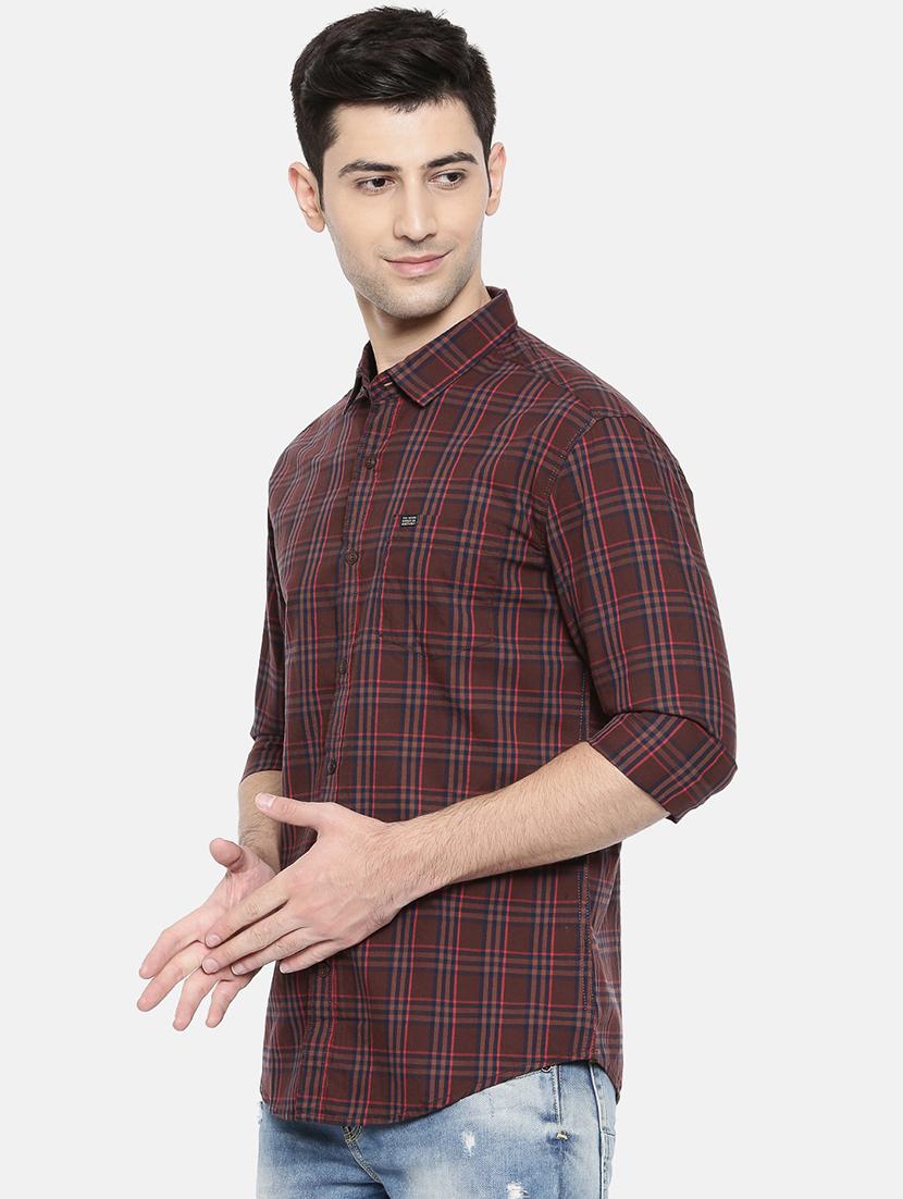 brown cotton casual shirt - 15731599 - Zoom Image - 2