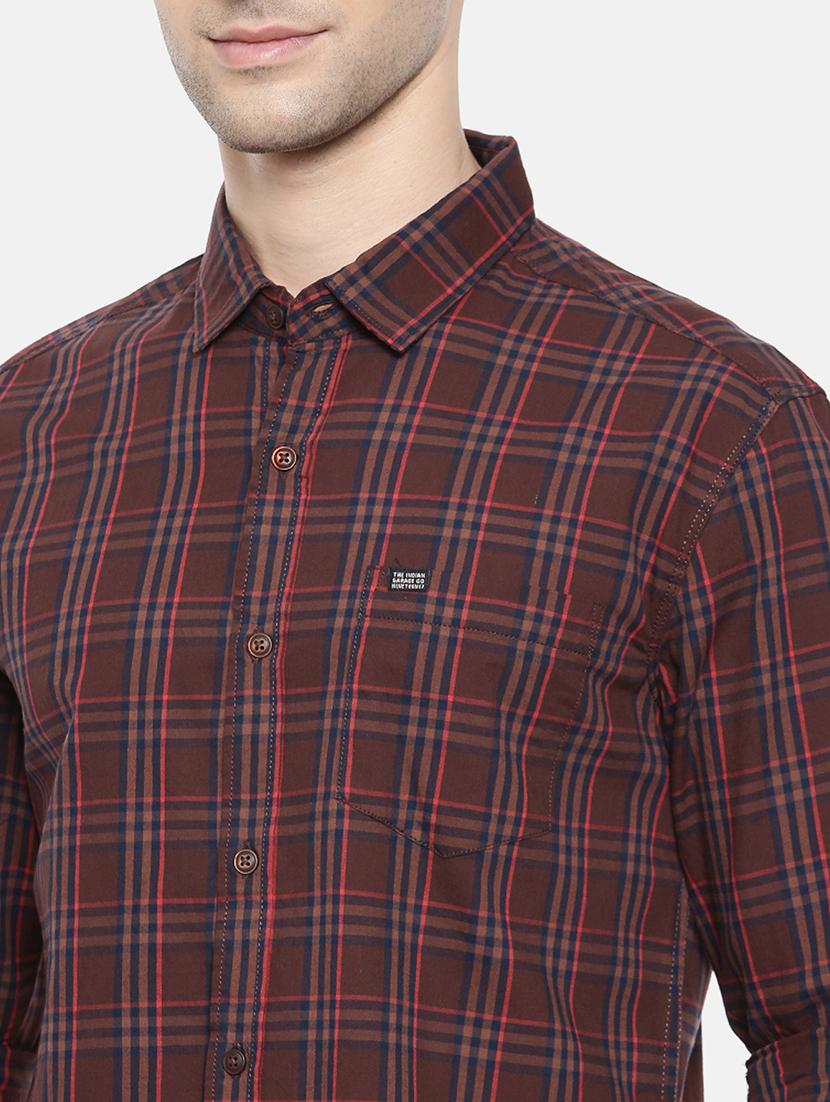 brown cotton casual shirt - 15731599 - Zoom Image - 5