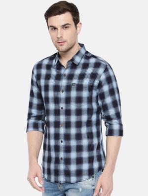 blue cotton casual shirt - 15731606 - Standard Image - 2