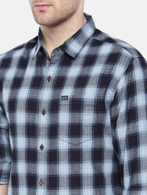 blue cotton casual shirt - 15731606 - Standard Image - 5