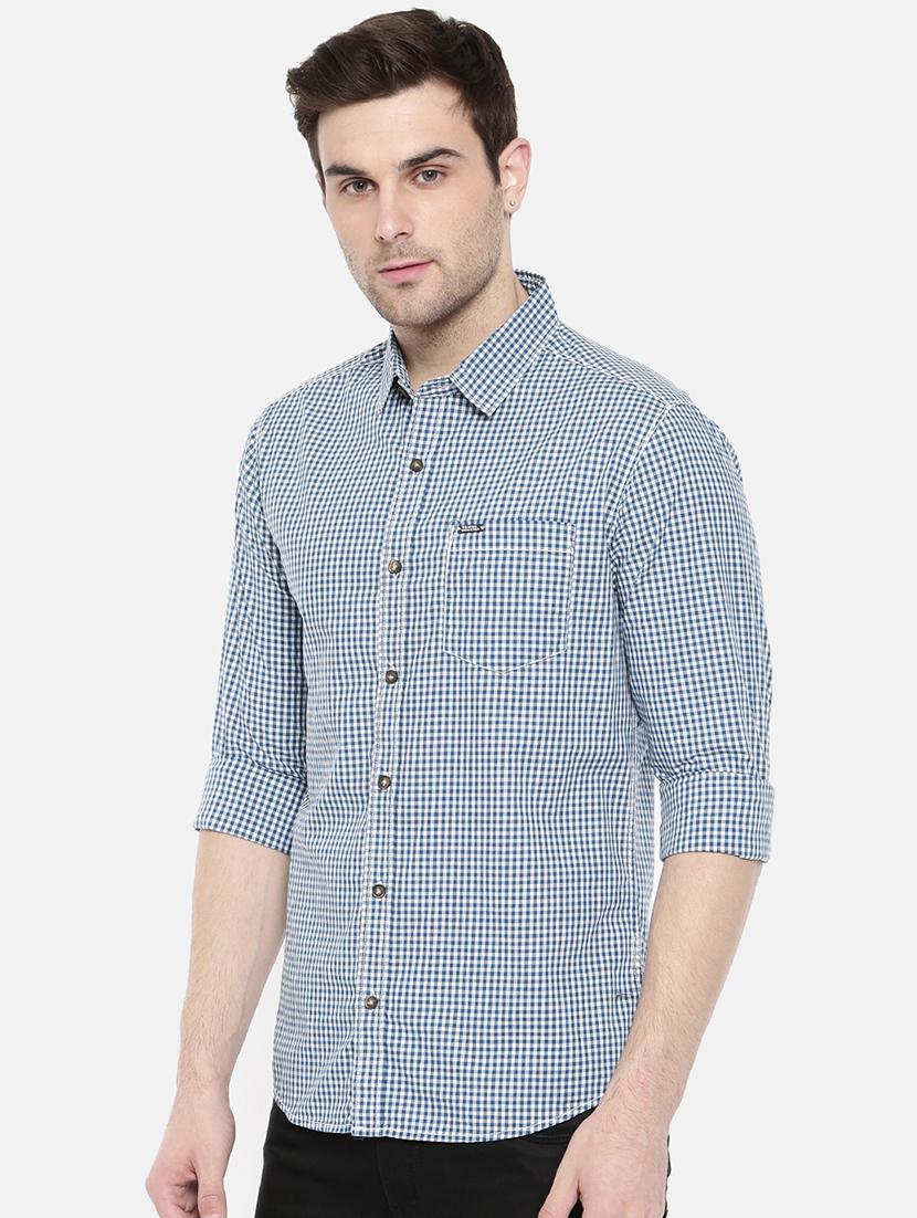 blue cotton casual shirt - 15731609 - Zoom Image - 2