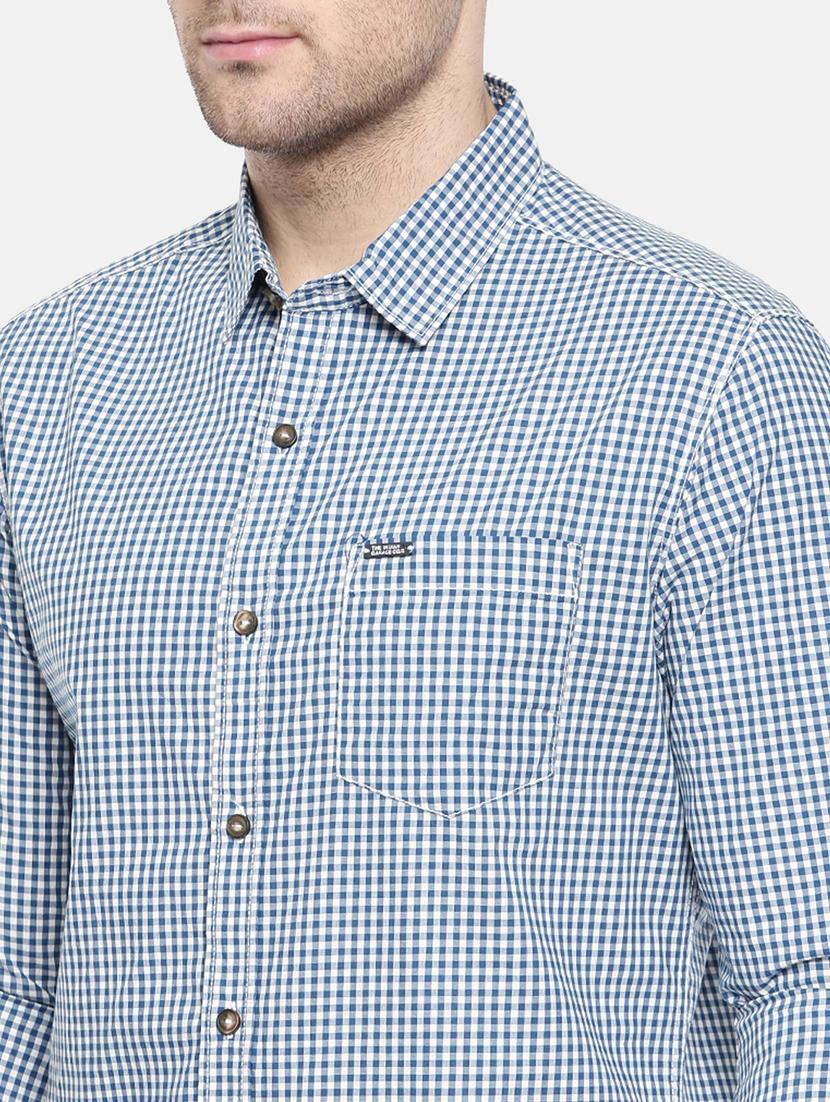 blue cotton casual shirt - 15731609 - Zoom Image - 5