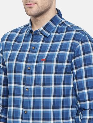 blue cotton casual shirt - 15731613 - Standard Image - 5