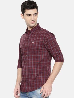 red cotton casual shirt - 15731617 - Standard Image - 2