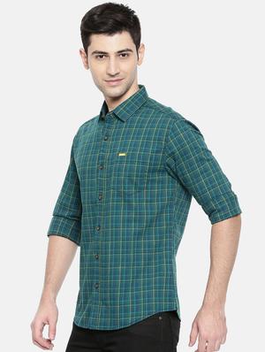 green cotton casual shirt - 15731618 - Standard Image - 2