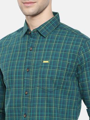 green cotton casual shirt - 15731618 - Standard Image - 5