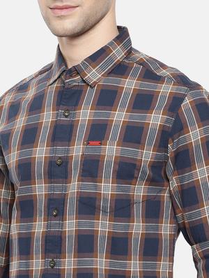 navy blue cotton casual shirt - 15731619 - Standard Image - 5