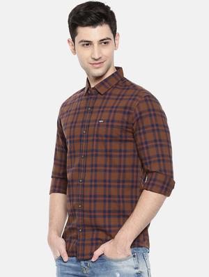 brown cotton casual shirt - 15731620 - Standard Image - 2